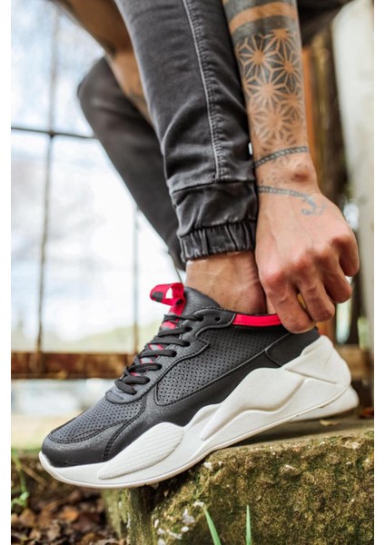 Xon1 Sneakers Ayakkabı 606 Siyah Kırmızı