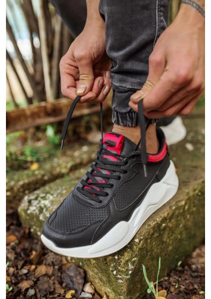 Xon1 Sneakers Ayakkabı 606 Siyah Kırmızı fırsatları