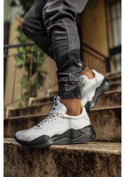 Xon1 Sneakers Ayakkabı 606 Beyaz (Siyah Taban)