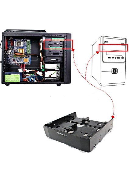 Dahili 5.25 "3.5 Inçlik Sabit Disk Sürücüsü HDD Montaj Braketi Kiti Için Pc (Yurt Dışından)