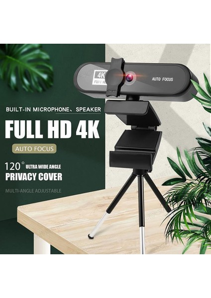 1080 P 2 K 4 K Hd USB Streaming Webcam, Web Kamera Otomatik - 4K Siyah (Yurt Dışından)
