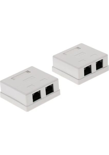 2 Adet 2-Port CAT5E Duvar Yüzey Dağı Kompakt Kutu Ağ Internet Kablosu (Yurt Dışından)