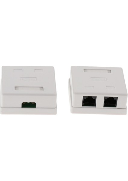 2 Adet 2-Port CAT5E Duvar Yüzey Dağı Kompakt Kutu Ağ Internet Kablosu (Yurt Dışından)