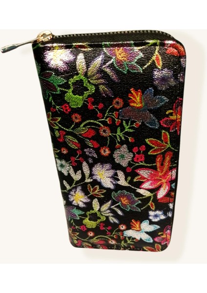 Barsecolllection Kadın Fermuarlı Çiçek Desenli Cüzdan Siyah fiyatları