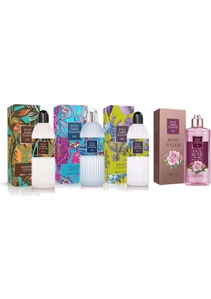 Tütün Pet, Okyanus Cam, Lavanta Pet Kolonya, Gül Suyu 350 ml