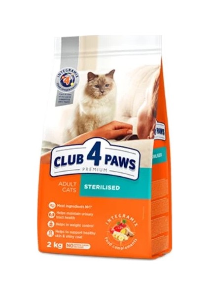 Club4paws Tavuklu Kısırlaştırılmış Kedi Maması 2 kg