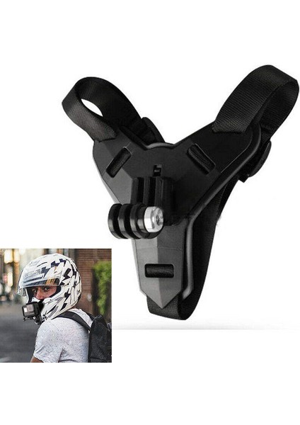 Motosiklet Kask Çene Dağı Tutucu Braketi Gopro Hero Için Fit 7 6 5 Xiaoyi Siyah (Yurt Dışından)