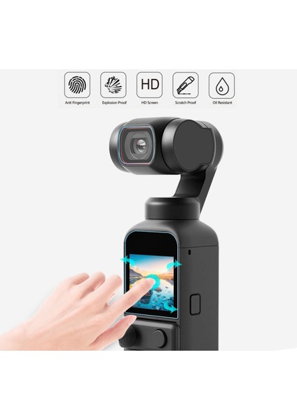 2X9H Lens Koruyucu + Ekran Filmi Kalkan Dji Osmo Cebi Için Set 2 (Yurt Dışından)