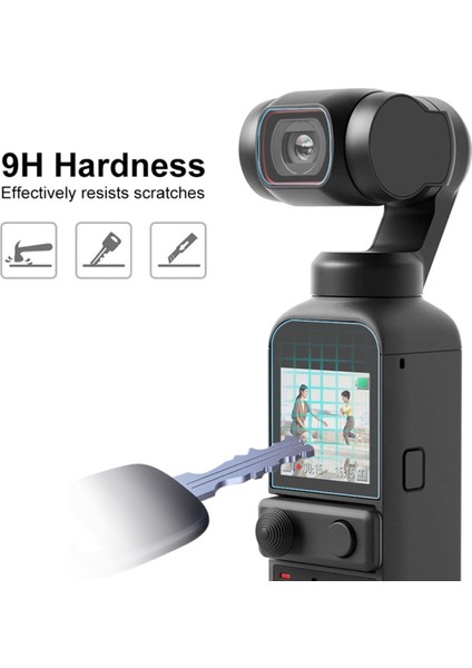 2X9H Lens Koruyucu + Ekran Filmi Kalkan Dji Osmo Cebi Için Set 2 (Yurt Dışından)