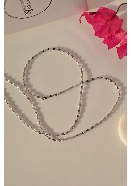 Sacce Scarves&Accessories Ince Işıltılı Çelik Zincir Kolye 45 cm fırsatları