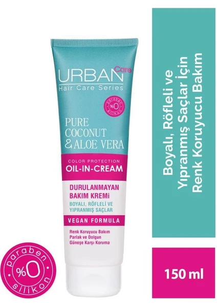 URBAN Care Pure Coconut & Aloe Vera Renk Koruyucu Durulanmayan Bakım Kremi 150 ml -vegan