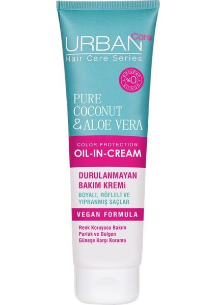 URBAN Care Pure Coconut & Aloe Vera Renk Koruyucu Durulanmayan Bakım Kremi 150 ml -vegan