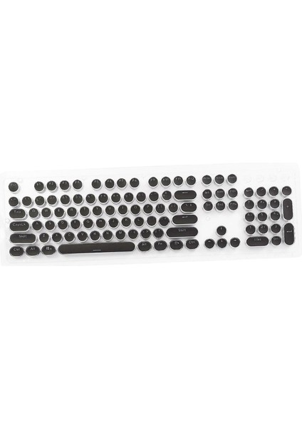 Yuvarlak Keycaps Çift Shot Pbt Oyun Klavyesi Retro Siyah (Yurt Dışından)