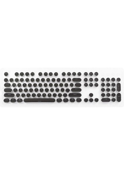 Yuvarlak Keycaps Çift Shot Pbt Oyun Klavyesi Retro Siyah (Yurt Dışından)