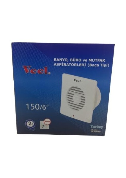 150 mm Baca Tipi Aspiratör 20W Güç ve 1800 rpm Hız ile Banyo ve Mutfak İçin modelleri