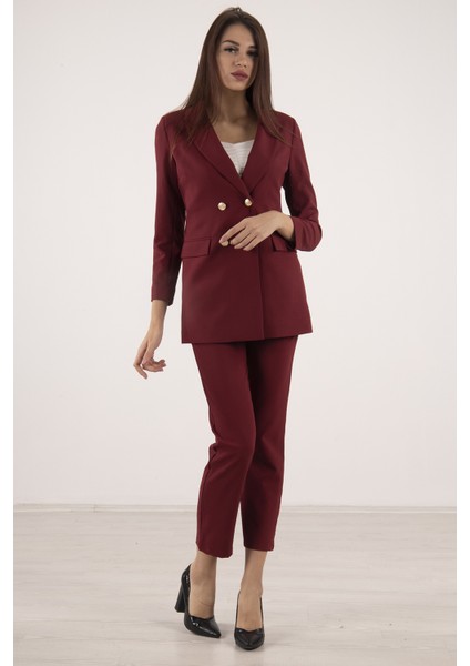 Bordo Blazer Ceket Pantolon Ikili Takım 0106305.04