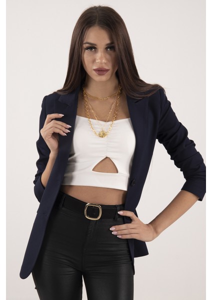 Lacivert Vatkalı Astarlı Blazer Ceket 0105110.02