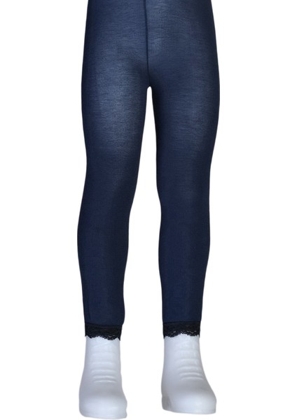 Bileği Dantelli Cotton Çocuk Tayt