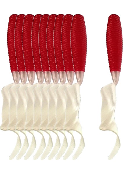 10 Adet Aydınlık Plastik Grub Yumuşak Solucan Balıkçılık Cazibesi Mikro Jig Baş Aracı Kırmızı (Yurt Dışından) fiyatları