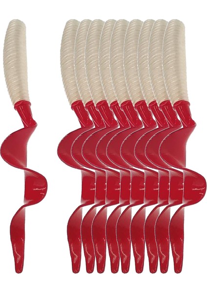 10 Adet Aydınlık Plastik Grub Yumuşak Solucan Balıkçılık Cazibesi Mikro Jig Baş Aracı Beyaz (Yurt Dışından)