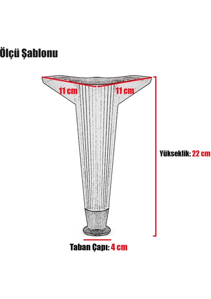 Mobilya Kanepe Koltuk Sehpa Ünite Ayağı 22 cm Baza Ayak (Kahve-Gold)