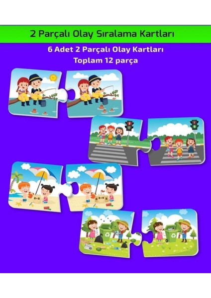 2-4 Yaş 3lü Set Zeka Kutusu- Sıralama Kartları- Cırt Cırtlı Etkinlik Kitabım