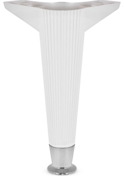 Mobilya Kanepe Koltuk Sehpa Ünite Ayağı 22 cm Baza Ayak (Beyaz-Krom)