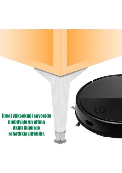 Mobilya Kanepe Koltuk Sehpa Ünite Ayağı 22 cm Baza Ayak (Beyaz-Krom) fırsatları