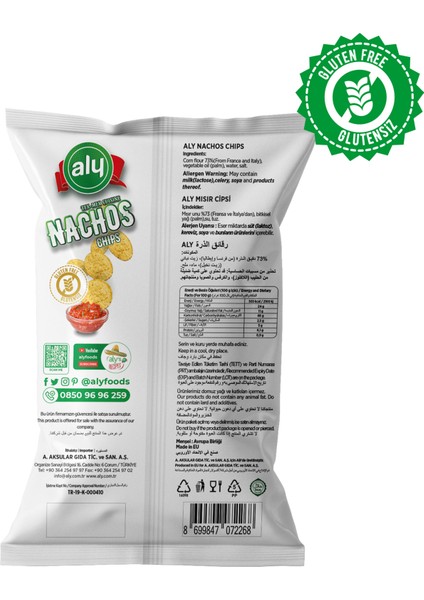 Glutensiz Nachos Cips 425g