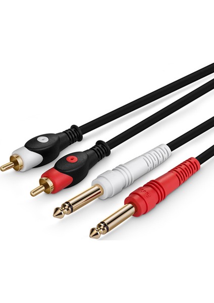 Çift Rca Fişleri - 6.35 mm Fişleri Ses Kablosu Dönüştürücü (Yurt Dışından)