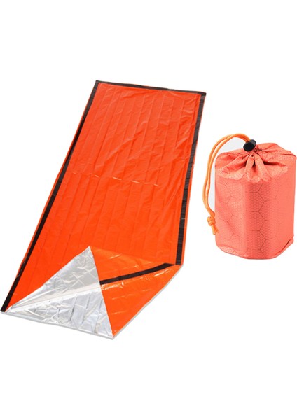 Açık Termal Acil Uyku Tulum Hayatta Kalma Yürüyüş Battaniyesi Sıcak Turuncu (Yurt Dışından)