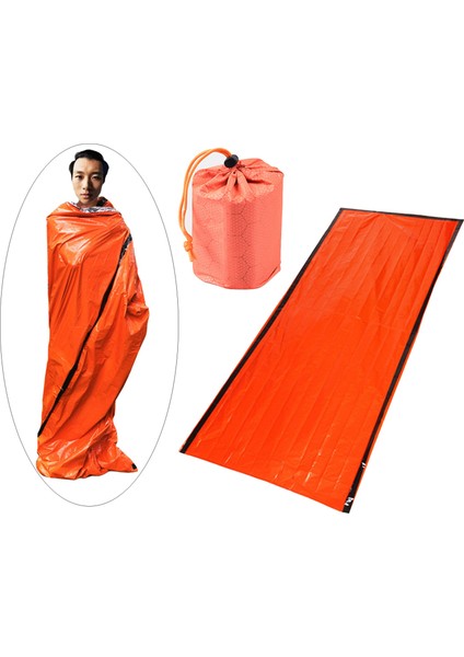 Açık Termal Acil Uyku Tulum Hayatta Kalma Yürüyüş Battaniyesi Sıcak Turuncu (Yurt Dışından) modelleri