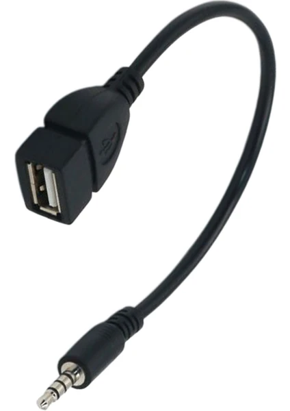 Ses Aux 3.5mm Erkek USB 2.0 Kadın Otg Dönüştürücü Adaptörü Kablosu 20 cm (Yurt Dışından)