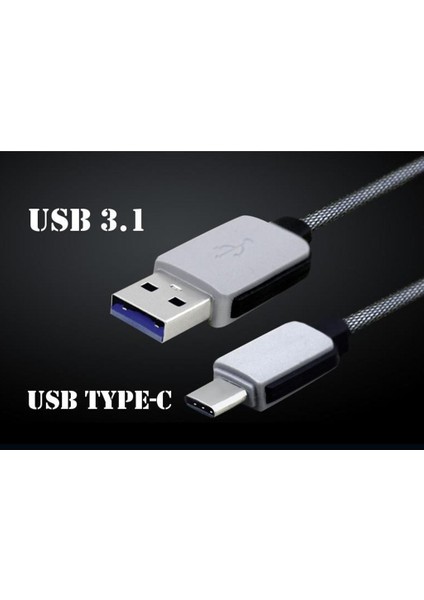 Örgülü USB Tipi C 3.1 Usb-C Şarj Şarj Kablosu Samsung S8 / S9 G6 (Yurt Dışından)