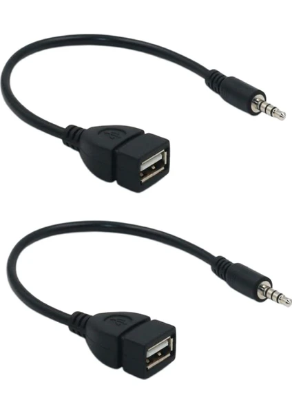 2 Adet 3.5mm Erkek Ses Aux Fiş USB Kadın Otg Dönüştürücü Adaptörü Kablosu (Yurt Dışından)