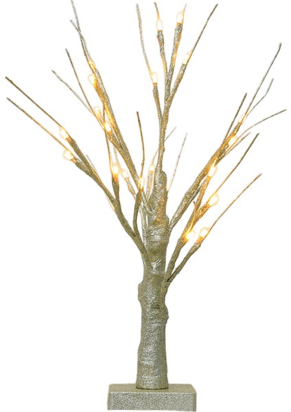 24 LED Ağaç Işık Ev Masa Için Kapalı Noel Partisi Dekorasyon Gümüş (Yurt Dışından)