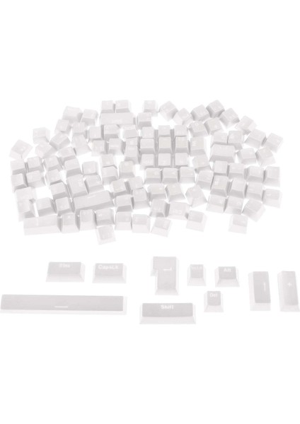 108-KEY Abs Yarı Saydam Keycaps Anahtar Kapağı Mekanik Klavye Beyaz (Yurt Dışından)