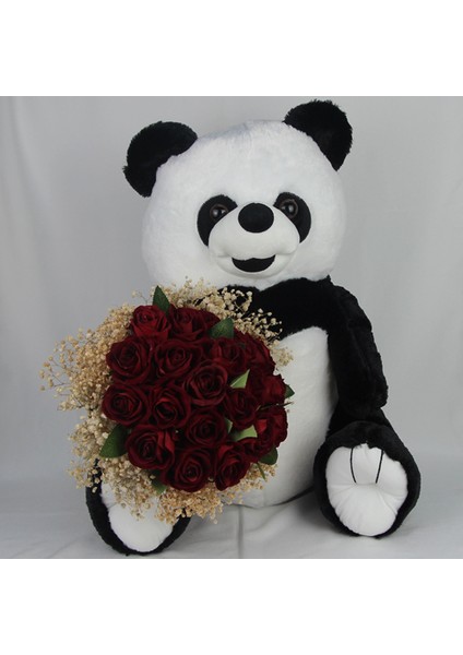 Buket Güller 20 Li Cipso Sarmalı Demet Sevimli Peluş Panda 50 cm Sevgiliye Hediye fiyatları