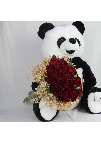 Buket Güller 20 Li Cipso Sarmalı Demet Sevimli Peluş Panda 50 cm Sevgiliye Hediye indirimleri