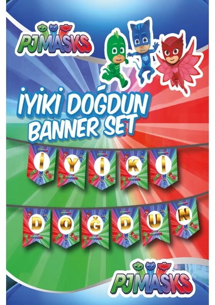 p parti oyunevi Parti Oyun Evi Pj Masks Temalı Iyiki Doğdun Banner Yazı