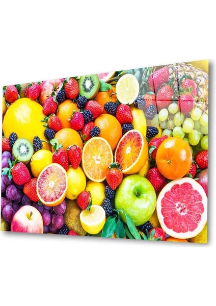 Meyveler Cam Tablo 4mm Dayanıklı Temperli Cam