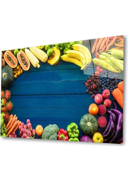 Meyveler Cam Tablo 4mm Dayanıklı Temperli Cam