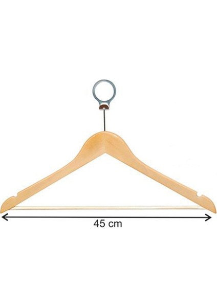 Otel Tipi Ahşap Askı Metal Halkalı Askılık