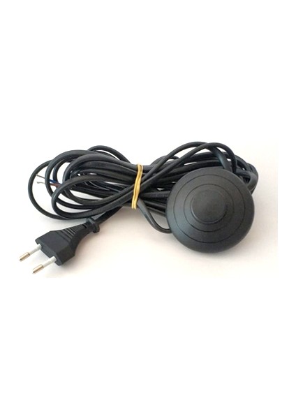 4 Metre Siyah Renk Yer Puar Aç Kapa Anahtarlı Fişli Abajur Lambader Kablosu