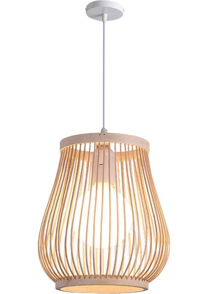 Bambu Rattan Çay Odası Kolye Işık Lambası Gölge Sanatı Avize Abajur