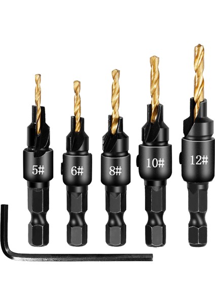 Hızlı Değişim Havşa Matkap Uçları Set Hex Shank Ağaç Işleme Aracı Stil 2
