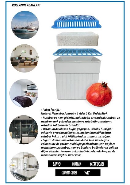 2 Kg. Dikdörtgen Nem Alıcı Aparat Kırmızı Meyva ( 2 Kg. Blok )