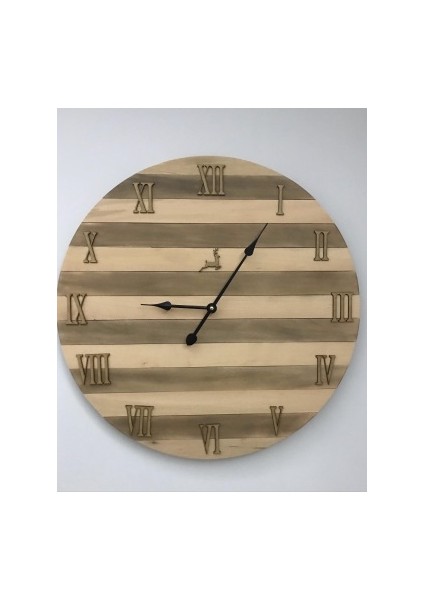 Ahşap Duvar Saati 65 cm Çapında Kayın Ağacından modelleri