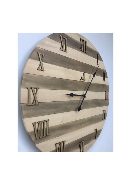 Ahşap Duvar Saati 65 cm Çapında Kayın Ağacından fırsatları
