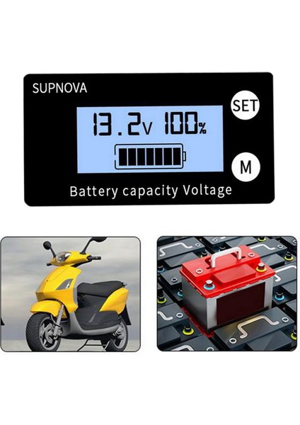LCD Pil Kapasitesi Monitör Ölçer Ölçer, Dc 8 V-100 V Pil Durumu Ekran, Lityum Pil Kapasitesi Gerilim Ölçer Monitör -, 61X33X15MM Style1(Yurt Dışından)